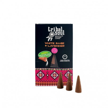 Incense Cones - Hari Darshan Tribal Soul White Sage And Lavender Backflow, 10 Pcs