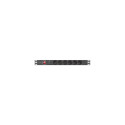 Lanberg Power Distribution Unit (PDU) 19&quot; 1U 10A 2m 6x Schuko Outlets Black C14