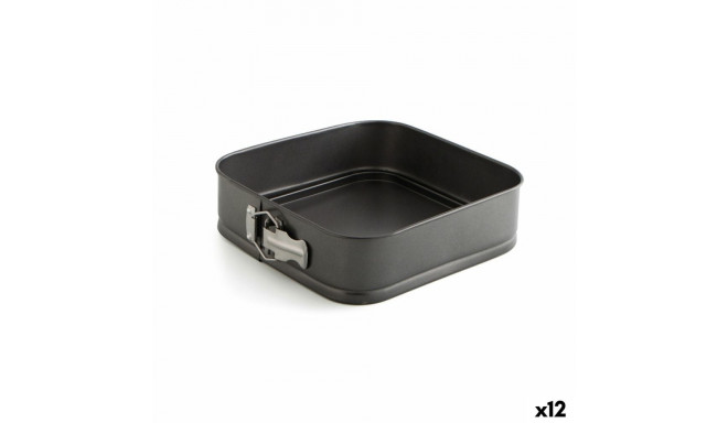 Baking Mould Quid Sweet Grey Black Metal 24 cm (12 Units)