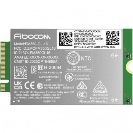 HP 4G LTE Modem m.2 WWAN Cat 16 L860-GL-16 Mobile Broadband Cellular (compatible with WWAN-ready Eli