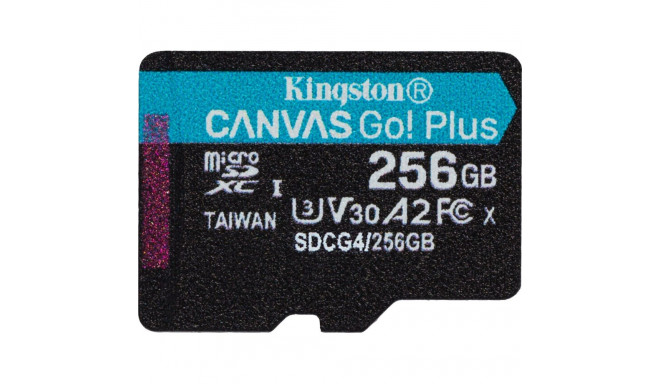 Kingston Canvas Go! Plus (Gen4) MicroSDXC 256 GB Class 10 UHS-I/U3 A2 V30 (SDCG4/256GBSP)