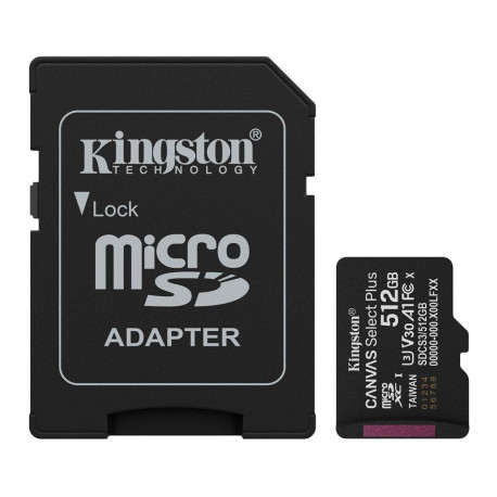 Kingston 512GB microSDXC Canvas Select Plus Gen3 150MB/s A1 Card + Adapter
