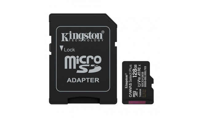 Kingston 128GB microSDXC Canvas Select Plus Gen3 150MB/s A1 Card + Adapter