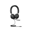 JABRA Evolve2 40 SE MS stereo on-ear juhtmega USB-C mürasummutav kõrvaklapid sertifitseeritud Micros