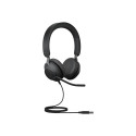 JABRA Evolve2 40 SE MS stereo on-ear juhtmega USB-A mürasummutav peakomplekt sertifitseeritud Micros