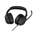 JABRA Evolve2 50 MS stereo on-ear Bluetooth juhtmega aktiivse mürasummutusega USB-A must Zoomi serti