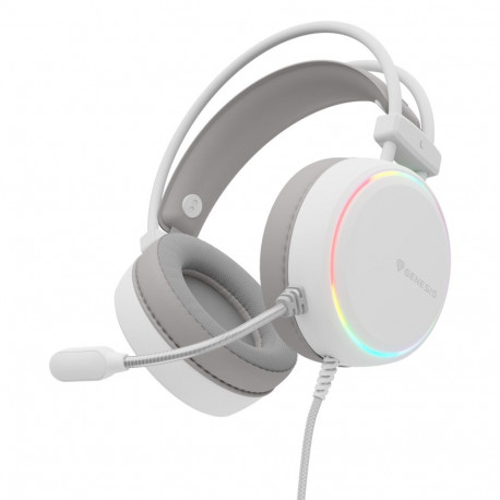 GENESIS Neon 613 G2 White Headset Wired Head-band Gaming USB Type-A