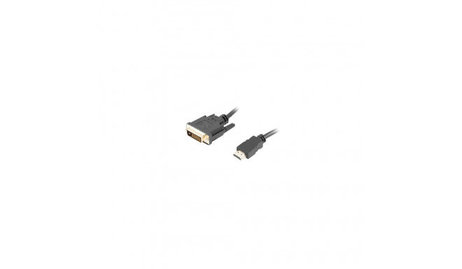 Lanberg HDMI to DVI-D Cable Dual Link with Gold-Plated 4K Connectors | CA-HDDV-20CU-0018-BK | HDMI t