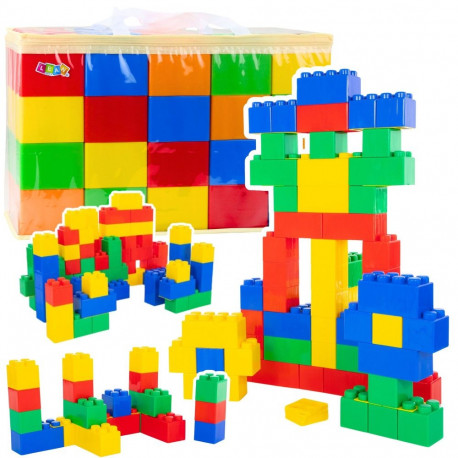Suurete ehitusklotside komplekt kotis 28,5x9x9cm 20tk, värviline