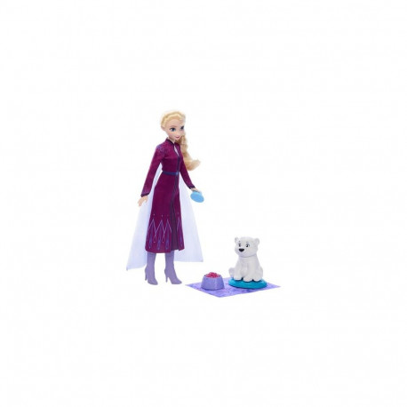 Disney Frozen Elsa Fashion Doll & Polar Bear Cub Figure with 4 Nurturing Accessories
