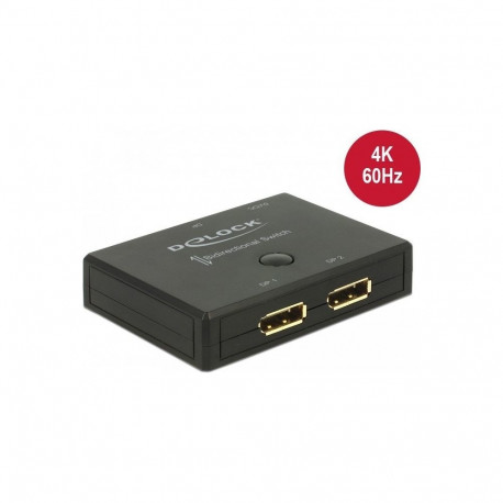 DisplayPort lüliti 2-1 kahesuunaline 4K 60Hz, must