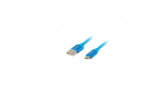 Lanberg USB Micro – USB-A 2.0 kaabel sinine premium QC 3.0, 1.8 m | CA-USBM-20CU-0018-BL | USB Micro