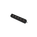 Lanberg toitekaabel pikendus, 5x prantsuse pistikupesa kvaliteetne vask, 1,5 m | PS0-05E-0150-BK