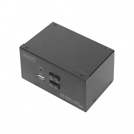 Digitus KVM-lüliti DS-12860 2-pordine kahe ekraaniga 4K HDMI