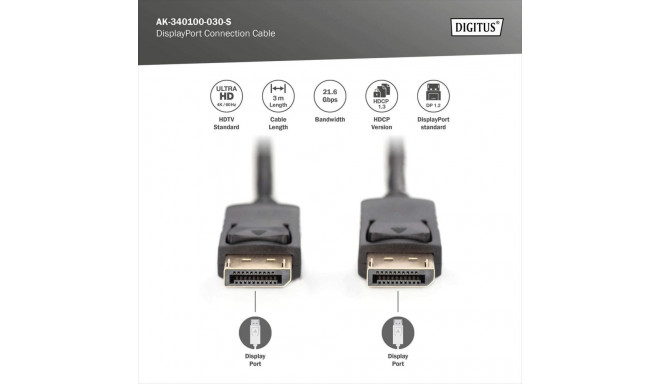 Digitus ühenduskaabel | DisplayPort DisplayPort'iks | 3 m