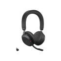 JABRA Evolve2 75 on-ear Bluetooth juhtmevaba aktiivse mürasummutusega USB-C mürasummutav must laadim