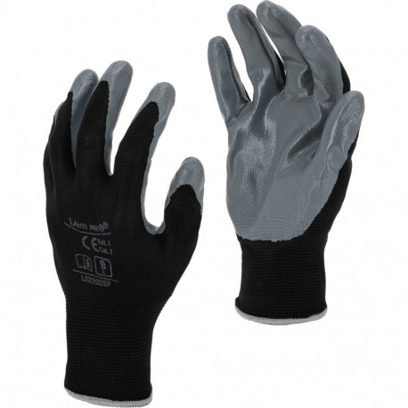 Rękawice nitr. czarno-szare l222010p, 12par, "10", ce, lahti
