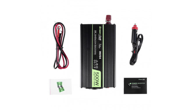 Green Cell registreeritud pingega auto inverter 24V 230V 500W/1000W