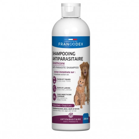 FRANCODEX Antiparasitic shampoo with dimethicone - shampoo for dog and cat – 200ml