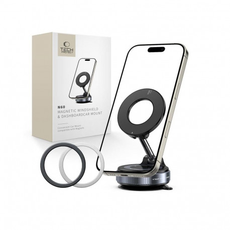 TECH-PROTECT N60 MAGNETIC MAGSAFE WINDSHIELD & DASHBOARD CAR MOUNT BLACK
