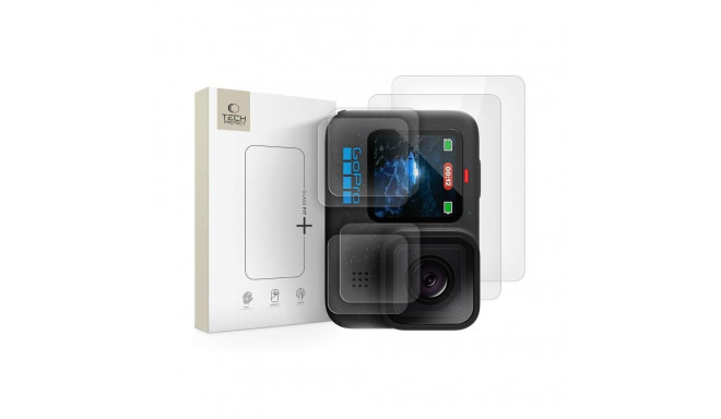 SZKŁO HARTOWANE TECH-PROTECT GLASS FIT+ 2-SET GOPRO HERO 9 / 10 / 11 / 12 CLEAR