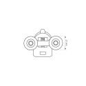 DOUBLE LOWER ROLLERS 21MM CHROME 2PCS