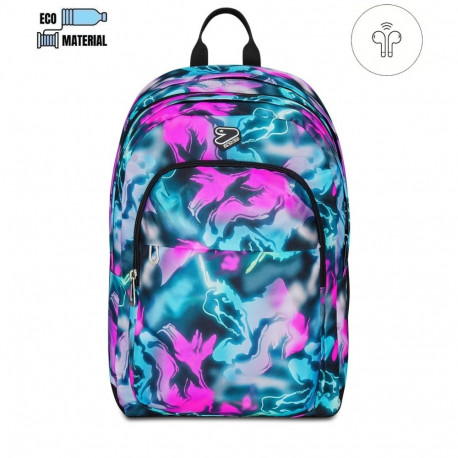 Seljakott XXL Detach + juhtmevabad kõrvaklapid Fluo Fuxia 34l, Seven