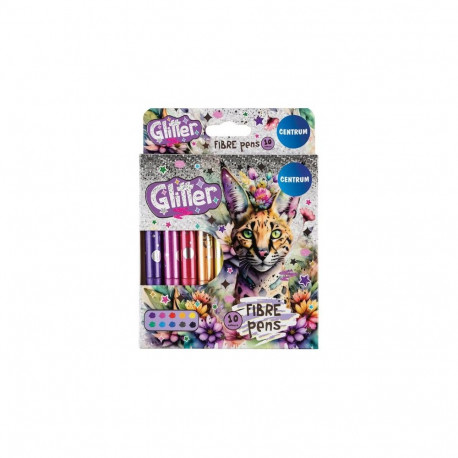 Viltpliiatsid Centrum Glitter 10 värvi jumbo