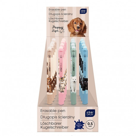 Tindipliiats 0,5 kustutatav klõpsuga Puppy Sign assortii, sinine südamik Interdruk