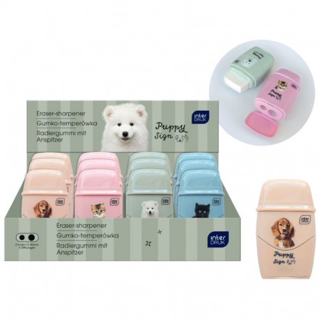 Pliiatsiteritaja/kustutuskumm Puppy Sign, assortii, Interdruk