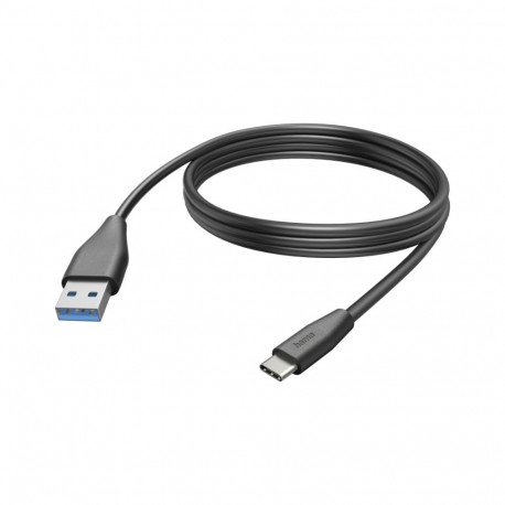 USB-kaabel USB-C Hama Charging/Data Cable 3m (USB-A -> USB-C) Black/must, USB2.0, max 480Mbps 3A
