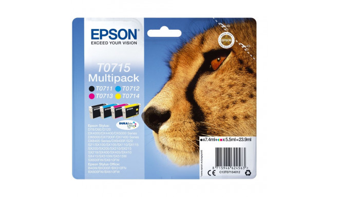 Tint Epson T0715 Multipack CMYK komplekt D78/D120 DX4000/DX4050 DX5000/DX5050 DX6000/DX6050 DX7000F 