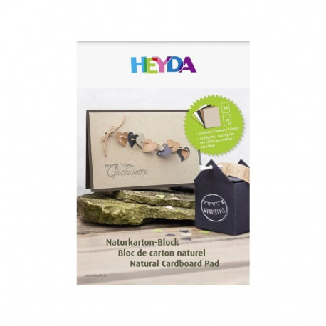 Käsitöökartong A3 90g/220g 10+10lehte pakis, Natural (eri värvi)