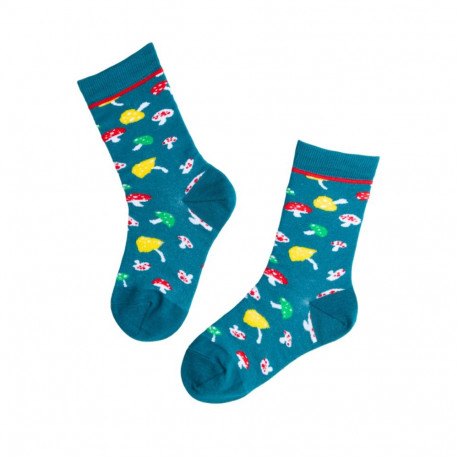 SOKISAHTEL MIKK sinised seentega puuvillased sokid lastele 443