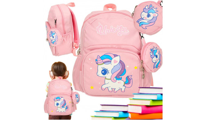 Lasteaia kooli seljakott laste ükssarvik 30x14x23cm