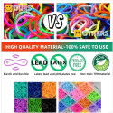 Kiddyz 4400pcs Bracelet Making Kit Rubber Bands Hooks Clips & Charms Organized Storage Box Multicolo