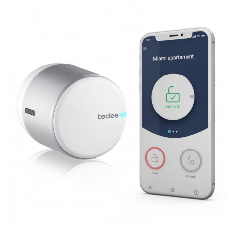 Tedee Smart Lock GO2 with easy install for any door with Apple Home & Google Home support Silver