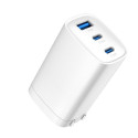 Evelatus 65W GaN Fast Charger 2× USB-C + USB-A CN Plug PD/QC Multi-Port Output White