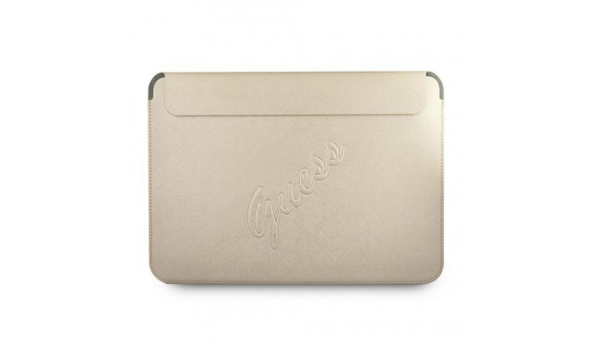 Original GUESS Laptop Sleeve Saffiano Script GUCS13PUSASLG 13 inches gold