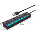 Fusion adapter (splitter) USB 2.0 kuni 7 x USB 3.0 | 480mbps mustaks