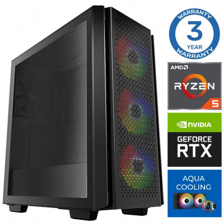 INTOP AQUA Ryzen 5 7600X 16GB DDR5 500SSD M.2 NVME+2TB RTX5060 8GB no-OS