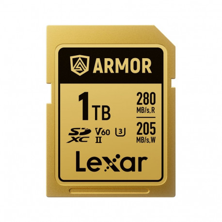 Lexar mälukaart SDXC ARMOR Gold UHS-II U3 1TB (V60) IP68 R280/W210, roostevaba teras