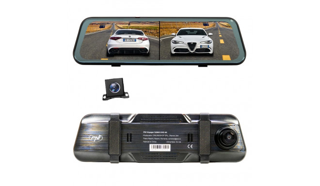Car DVR camera PNI Voyager S2800 UHD 4K 170° built into the rearview mirror, 9.66 inch, IPS touchscr