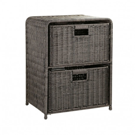 Shelf with 2 baskets BASILE 40x30xH53cm, dark