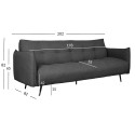 Sofa bed LANDER 3-seater, dark grey