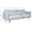 Sofa bed LANDER 3-seater, light grey