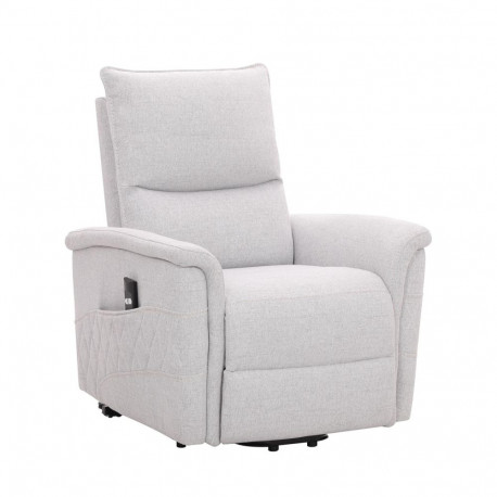 Tugitool GIANNI elektriline lift recliner 85x86xH106cm, hallikasvalge