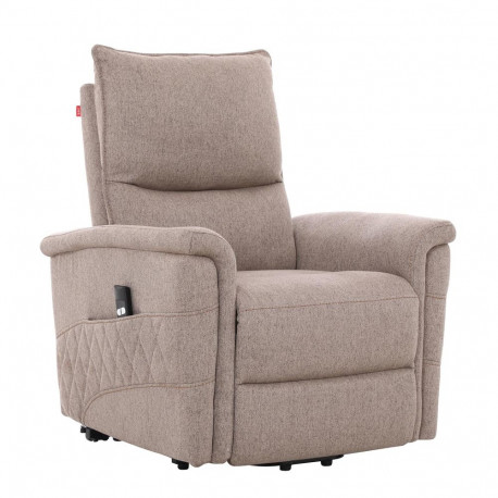 Recliner armchair GIANNI with electric lifting mechanism, beige