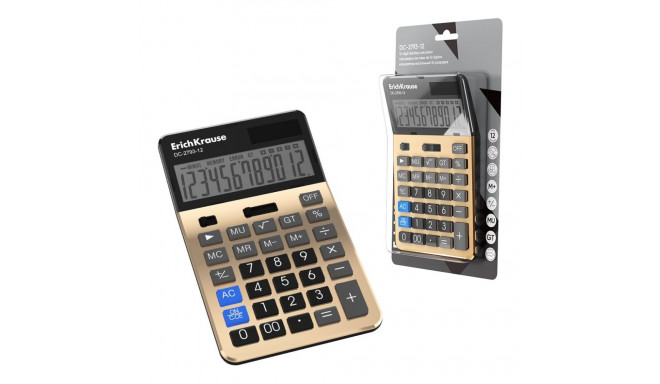 Lauakalkulaator 12-kohaline ERICH KRAUSE DC-2793-12 kuldne korpus