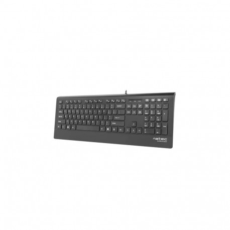 Natec Multimedia Keyboard BARRACUDA slim USB, US layout, black